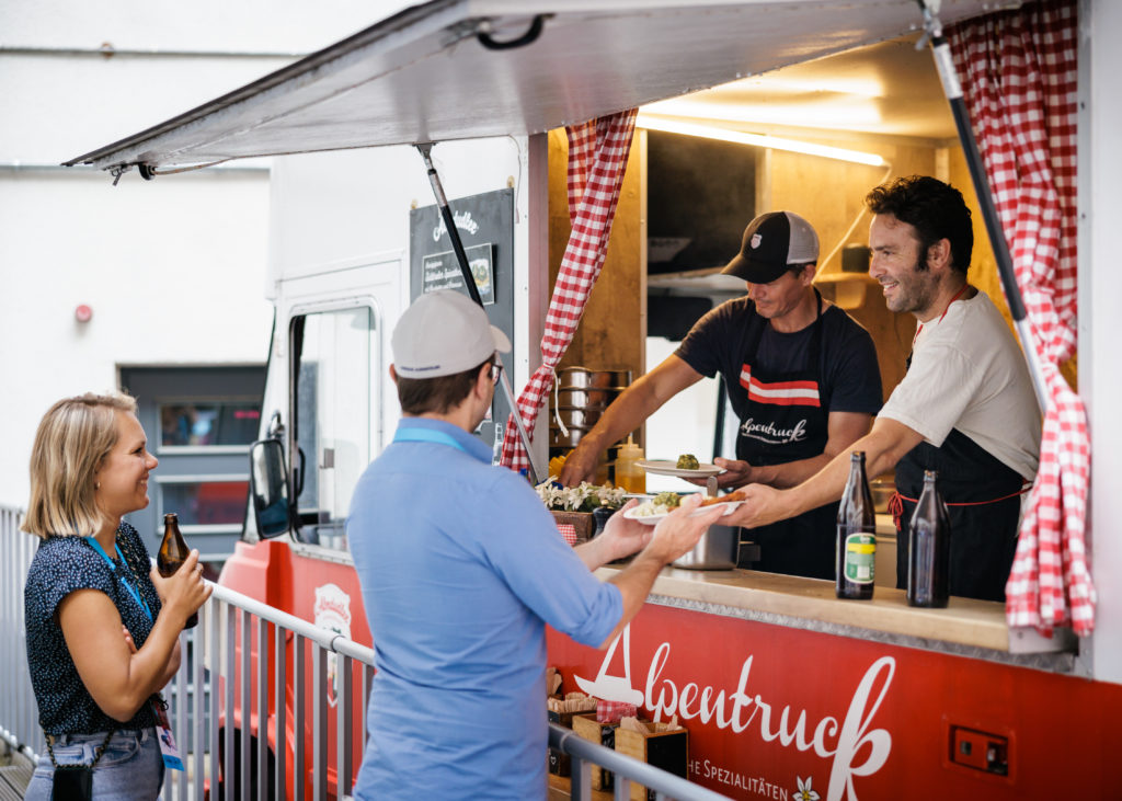 Meal served by food truck